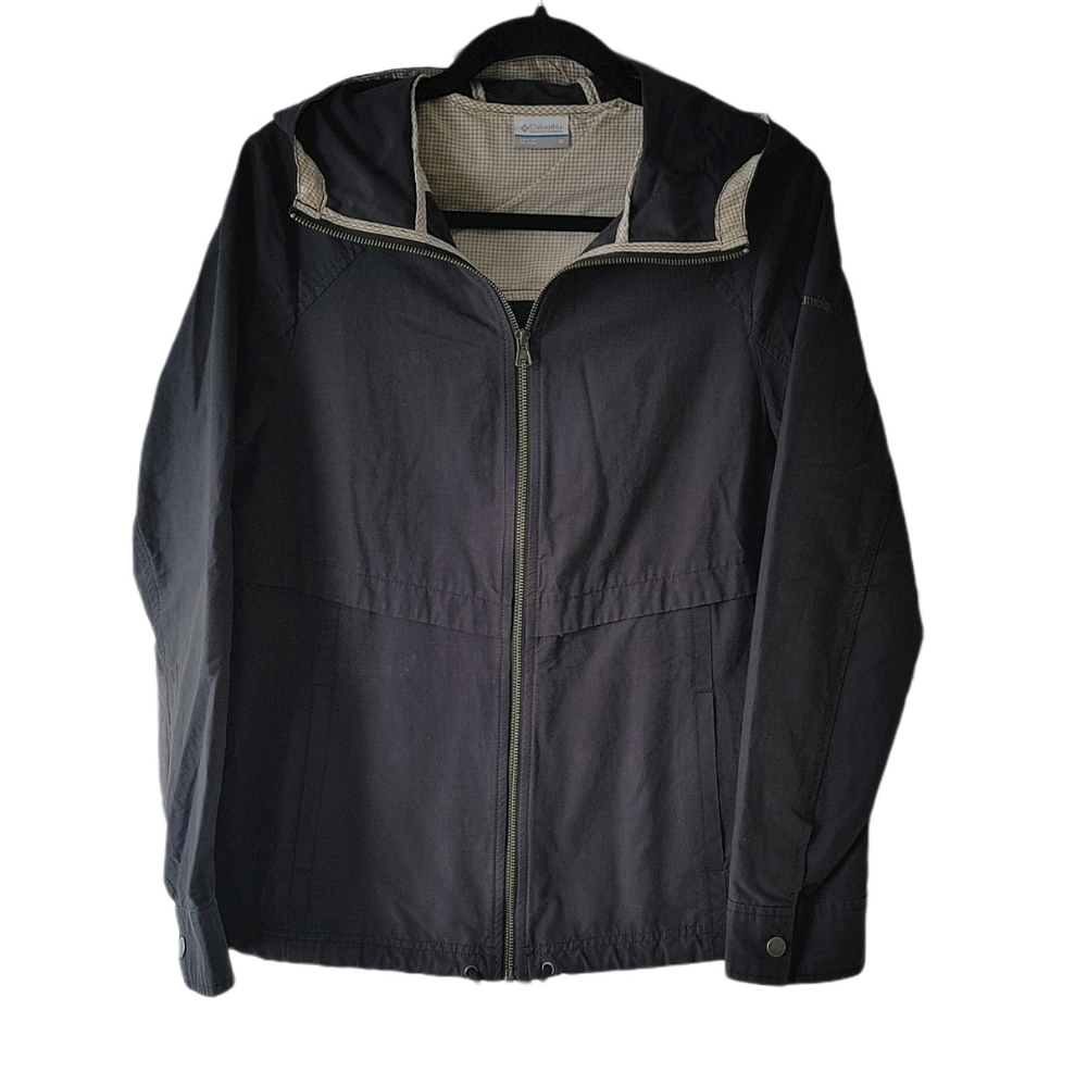 Columbia Casual Lightweight hooded cotton jacket Fall Spring Coat navy size M